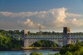 Britannia Bridge, connecting Snowdonia and Anglesey Royalty Free Stock Photo